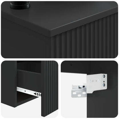 vidaXL Bathroom Furniture Set 3 pcs Black Engineered Wood