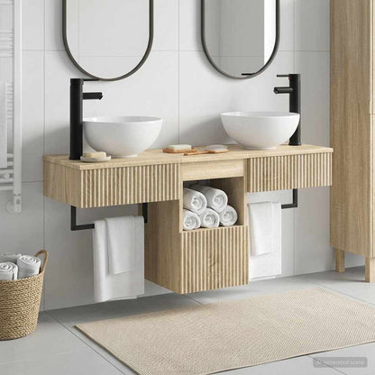 vidaXL Bathroom Furniture Set 3 pcs Sonoma Oak Engineered Wood