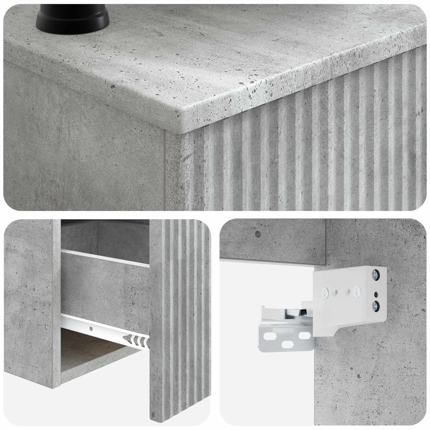 vidaXL Bathroom Furniture Set 3 pcs Concrete Grey Engineered Wood