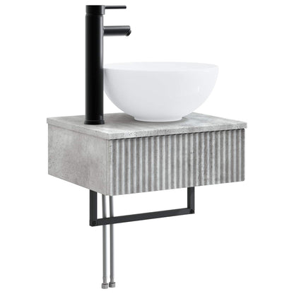 vidaXL Bathroom Furniture Set 3 pcs Concrete Grey Engineered Wood
