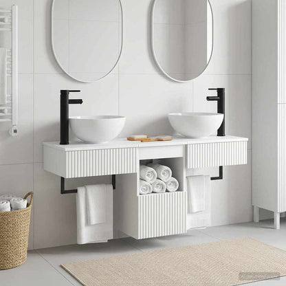 vidaXL Bathroom Furniture Set 3 pcs High Gloss White Engineered Wood