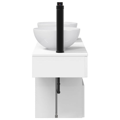vidaXL Bathroom Furniture Set 3 pcs High Gloss White Engineered Wood