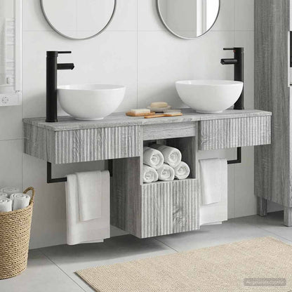vidaXL Bathroom Furniture Set 3 pcs Grey Sonoma Engineered Wood