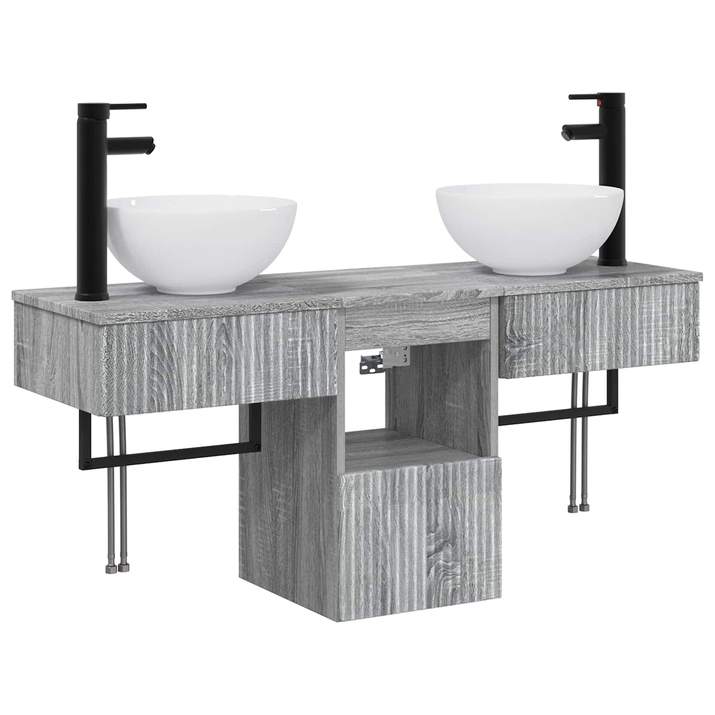 vidaXL Bathroom Furniture Set 3 pcs Grey Sonoma Engineered Wood