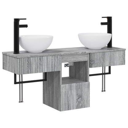 vidaXL Bathroom Furniture Set 3 pcs Grey Sonoma Engineered Wood