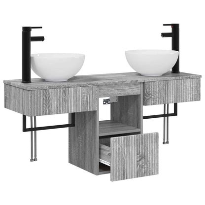 vidaXL Bathroom Furniture Set 3 pcs Grey Sonoma Engineered Wood