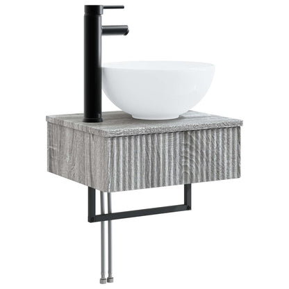 vidaXL Bathroom Furniture Set 3 pcs Grey Sonoma Engineered Wood