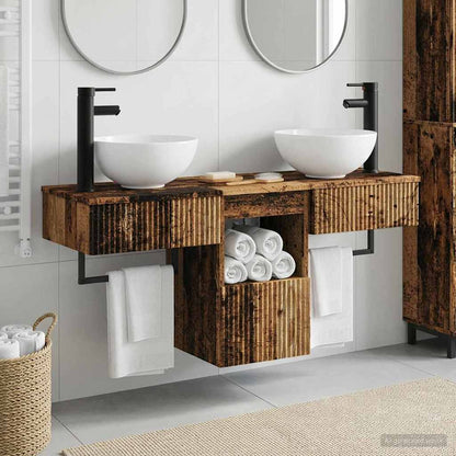 vidaXL Bathroom Furniture Set 3 pcs Old Wood Engineered Wood