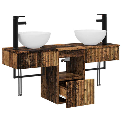 vidaXL Bathroom Furniture Set 3 pcs Old Wood Engineered Wood