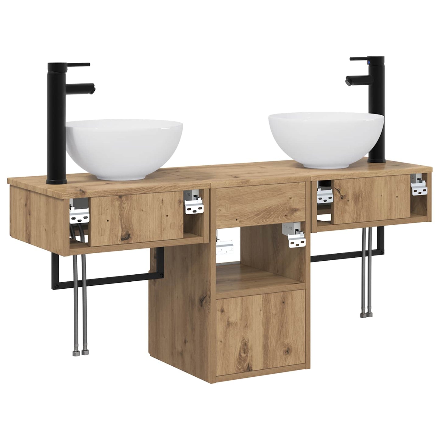 vidaXL Bathroom Furniture Set 3 pcs Artisan Oak Engineered Wood