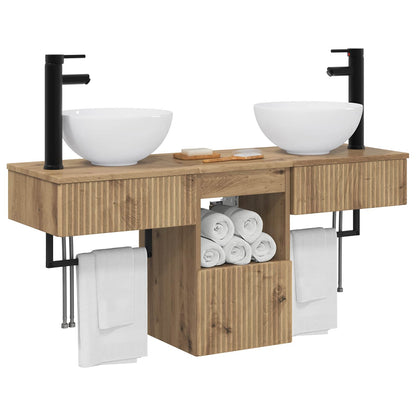 vidaXL Bathroom Furniture Set 3 pcs Artisan Oak Engineered Wood