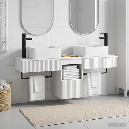 vidaXL Bathroom Furniture Set 3 pcs White Engineered Wood