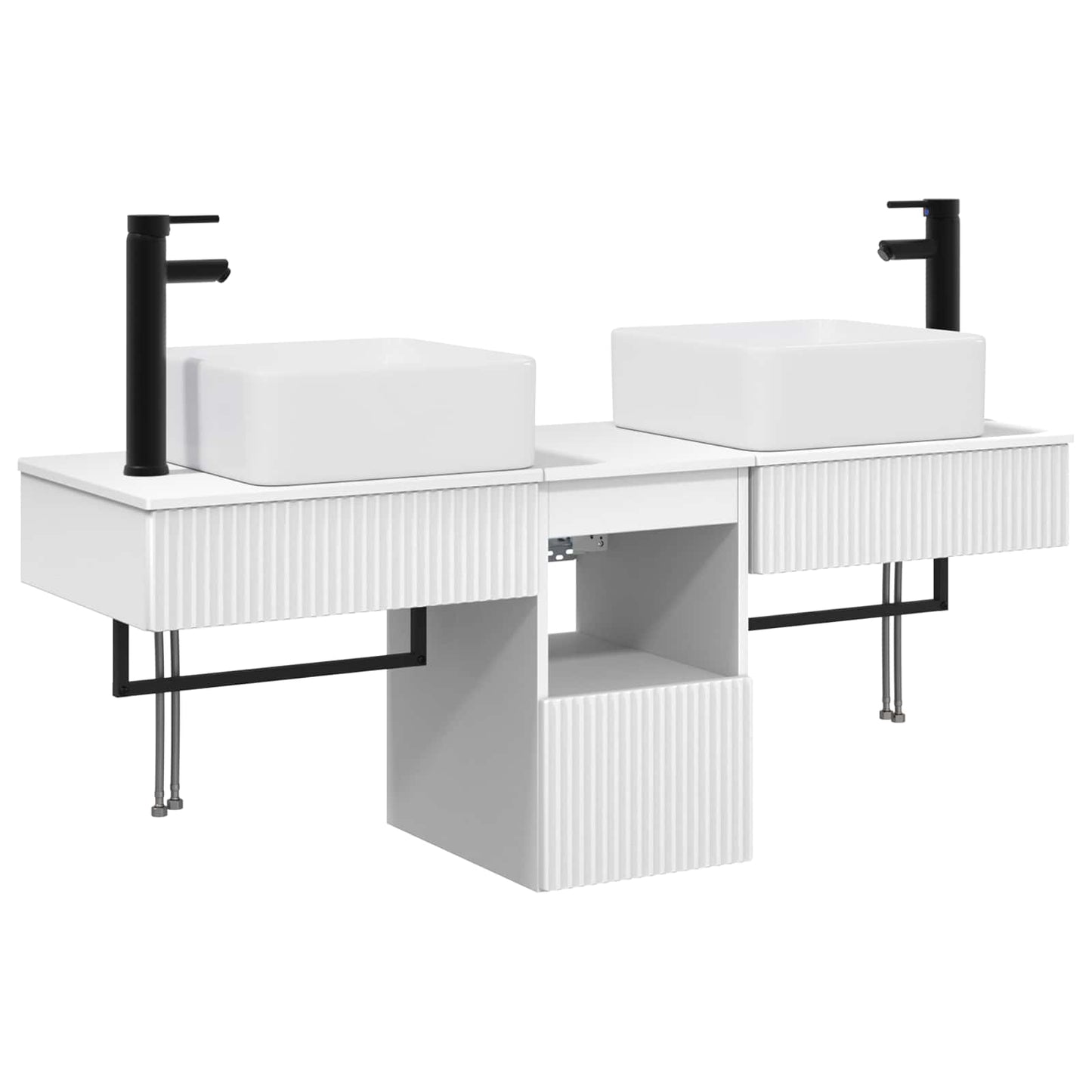 vidaXL Bathroom Furniture Set 3 pcs White Engineered Wood