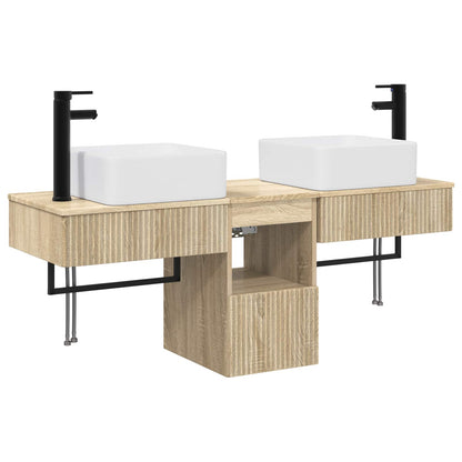 vidaXL Bathroom Furniture Set 3 pcs Sonoma Oak Engineered Wood