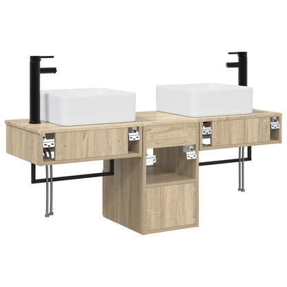 vidaXL Bathroom Furniture Set 3 pcs Sonoma Oak Engineered Wood