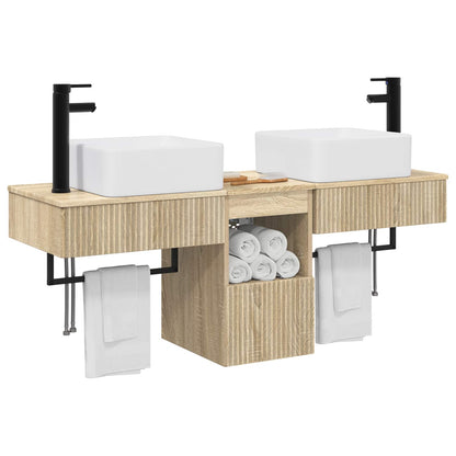 vidaXL Bathroom Furniture Set 3 pcs Sonoma Oak Engineered Wood