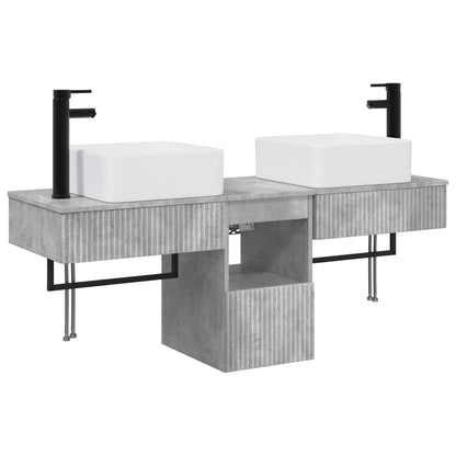 vidaXL Bathroom Furniture Set 3 pcs Concrete Grey Engineered Wood