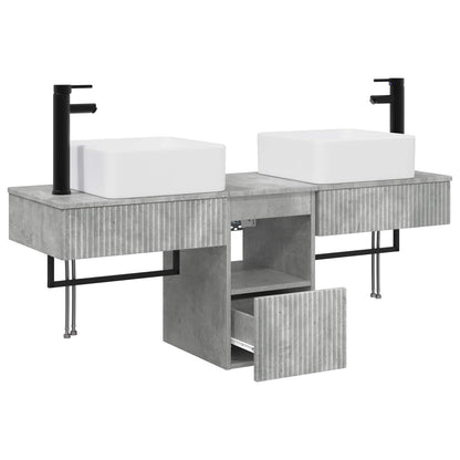 vidaXL Bathroom Furniture Set 3 pcs Concrete Grey Engineered Wood