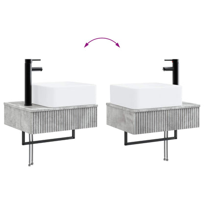 vidaXL Bathroom Furniture Set 3 pcs Concrete Grey Engineered Wood