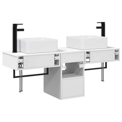 vidaXL Bathroom Furniture Set 3 pcs High Gloss White Engineered Wood