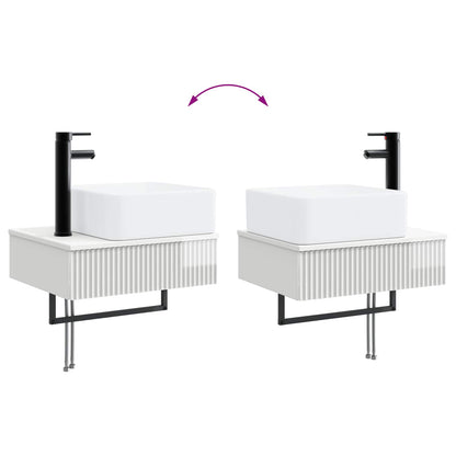 vidaXL Bathroom Furniture Set 3 pcs High Gloss White Engineered Wood