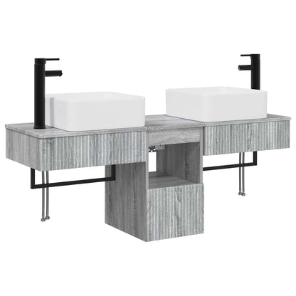 vidaXL Bathroom Furniture Set 3 pcs Grey Sonoma Engineered Wood