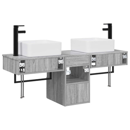 vidaXL Bathroom Furniture Set 3 pcs Grey Sonoma Engineered Wood