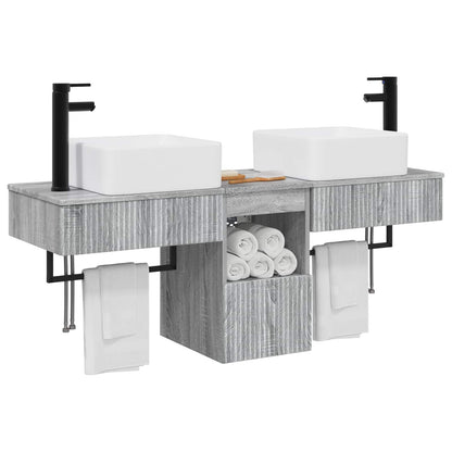 vidaXL Bathroom Furniture Set 3 pcs Grey Sonoma Engineered Wood