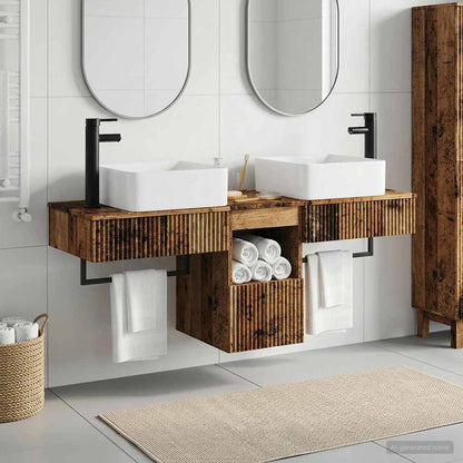 vidaXL Bathroom Furniture Set 3 pcs Old Wood Engineered Wood