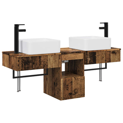 vidaXL Bathroom Furniture Set 3 pcs Old Wood Engineered Wood