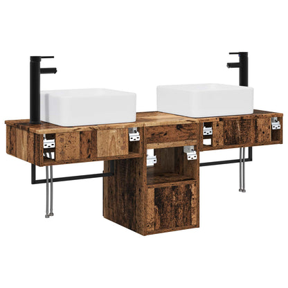 vidaXL Bathroom Furniture Set 3 pcs Old Wood Engineered Wood