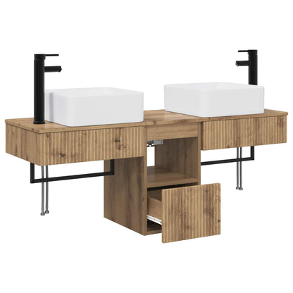 vidaXL Bathroom Furniture Set 3 pcs Artisan Oak Engineered Wood