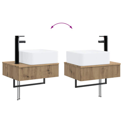 vidaXL Bathroom Furniture Set 3 pcs Artisan Oak Engineered Wood
