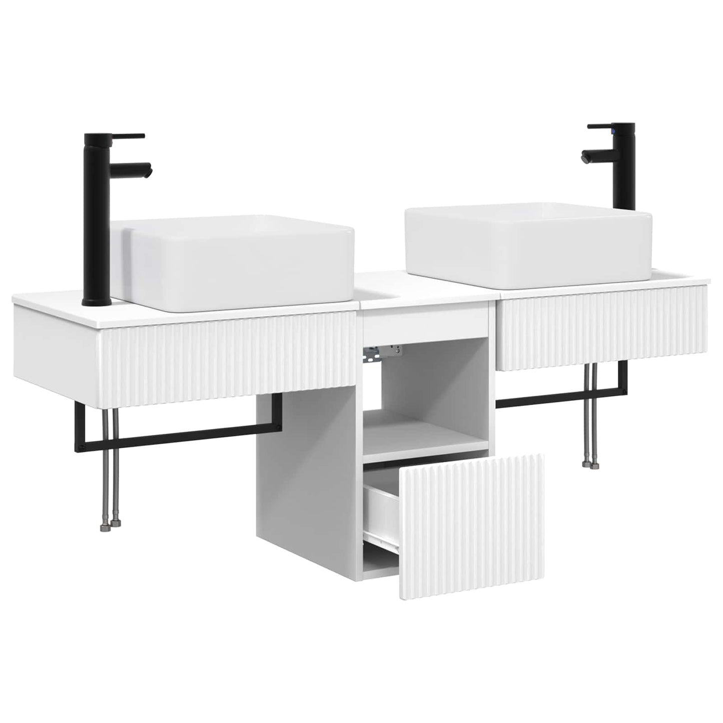 vidaXL Bathroom Cabinet Set 3 pcs White 53 x 35 x 39 cm