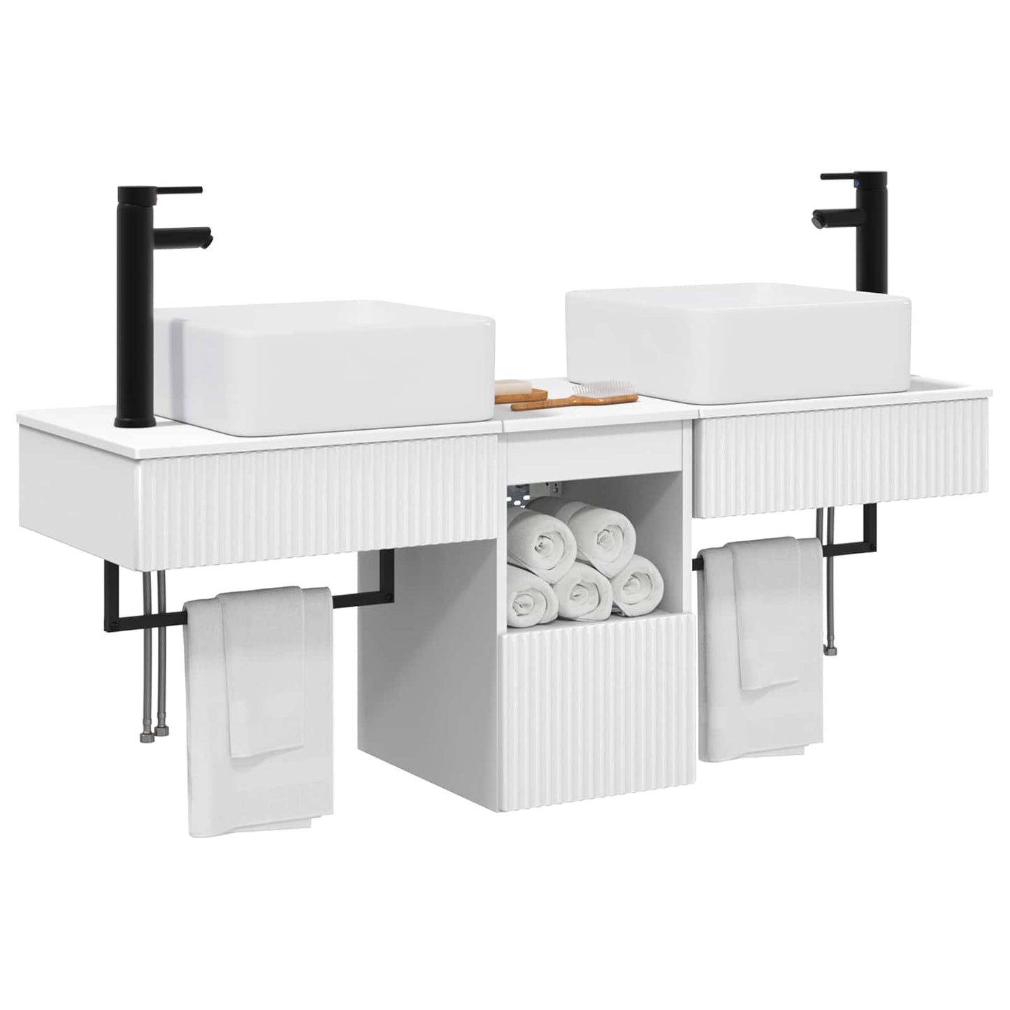 vidaXL Bathroom Cabinet Set 3 pcs White 53 x 35 x 39 cm