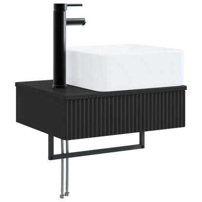 vidaXL Bathroom Cabinet Set 3 pcs Black 53 x 35 x 39 cm