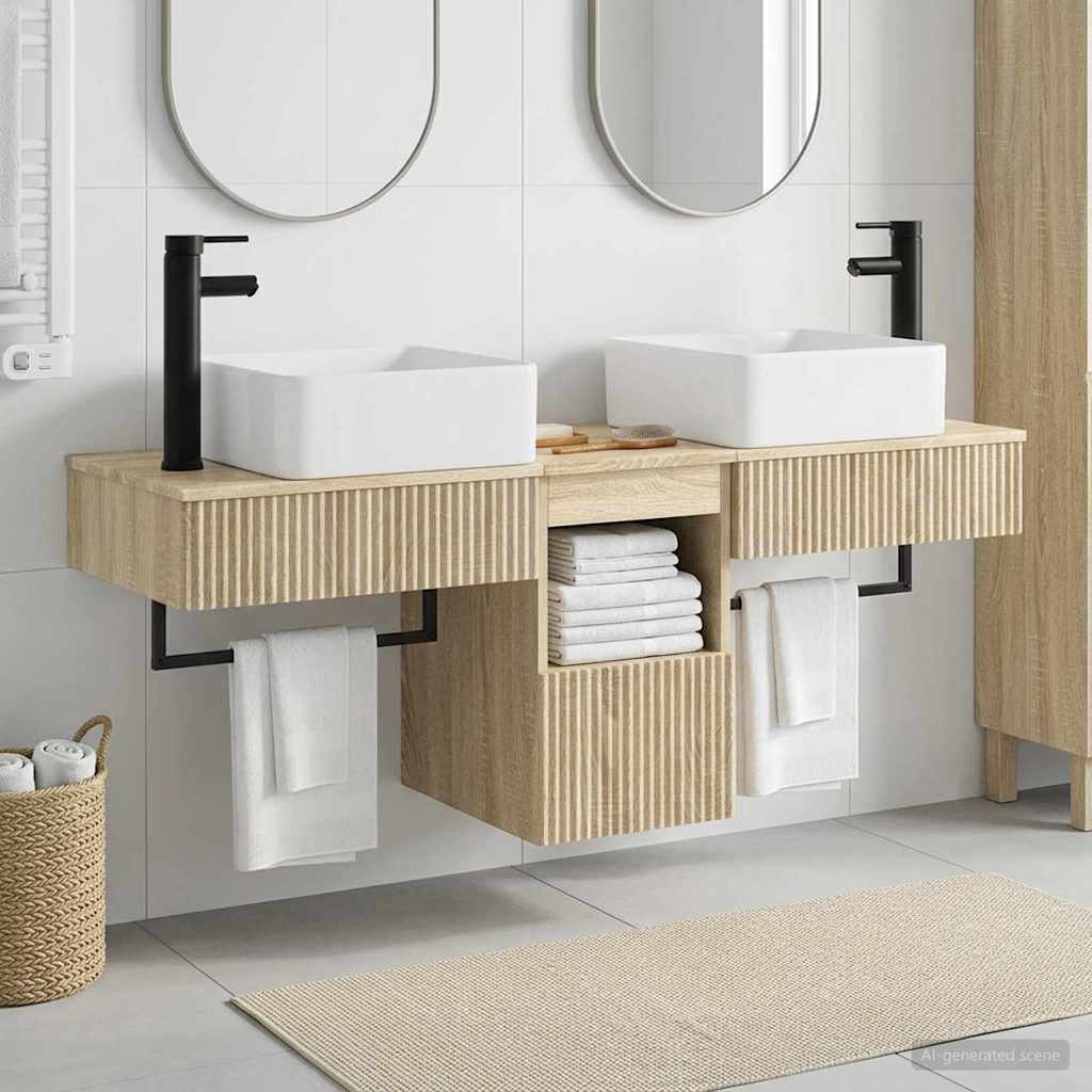 vidaXL Bathroom Cabinet Set 3 pcs Sonoma Oak 53 x 35 x 39 cm