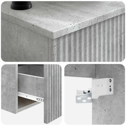vidaXL Bathroom Cabinet Set 3 pcs Concrete Grey 53 x 35 x 39 cm