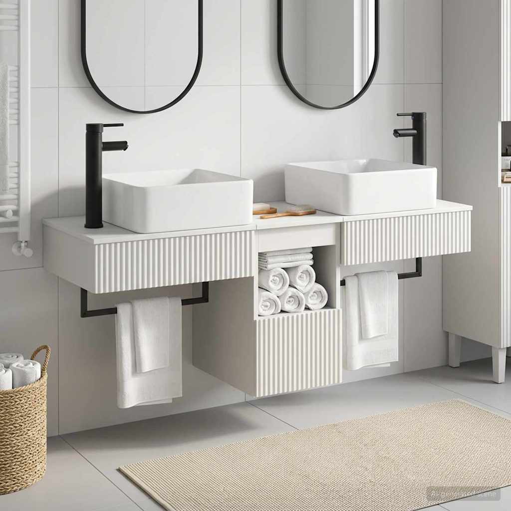 vidaXL Bathroom Cabinet Set 3 pcs High Gloss White 53 x 35 x 39 cm