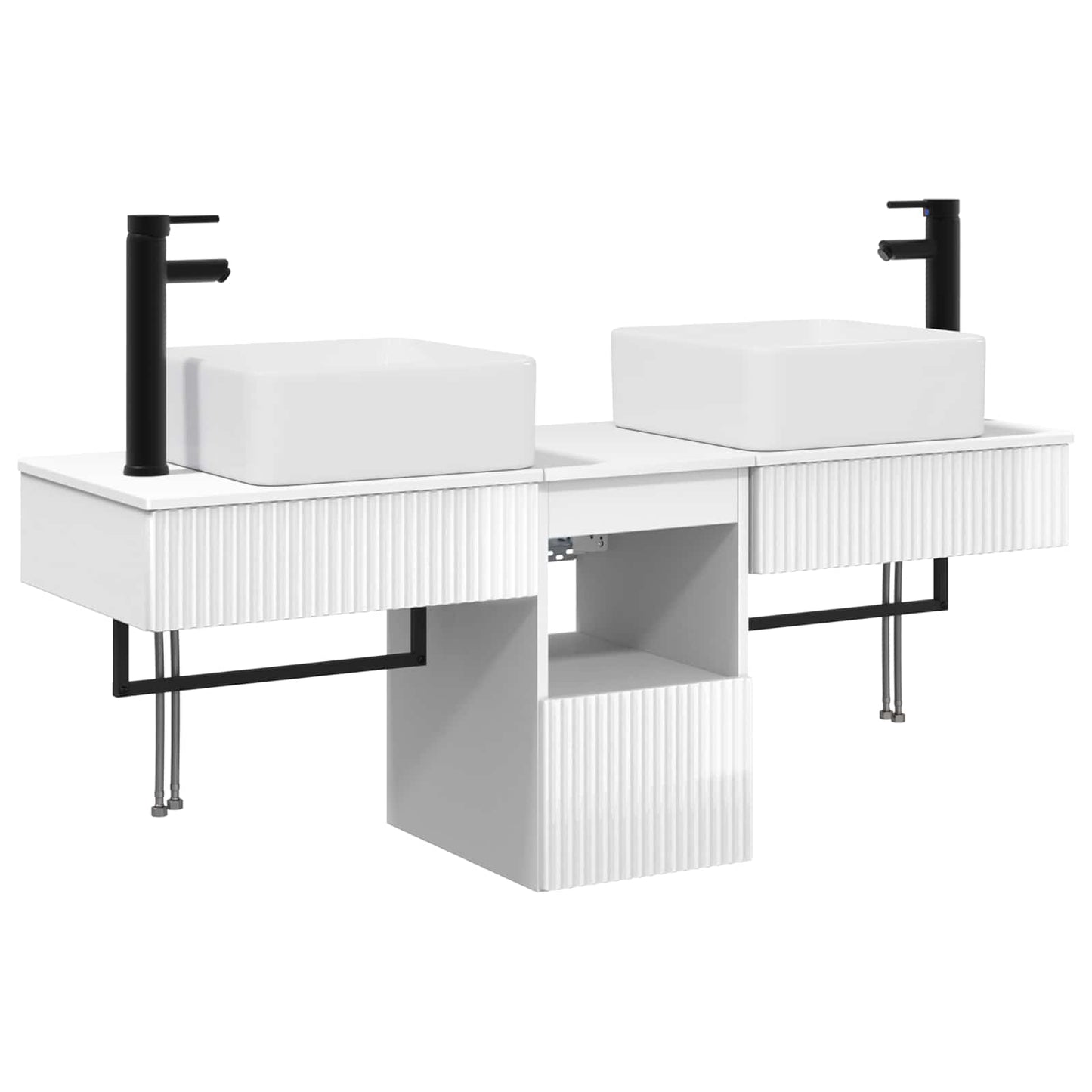 vidaXL Bathroom Cabinet Set 3 pcs High Gloss White 53 x 35 x 39 cm