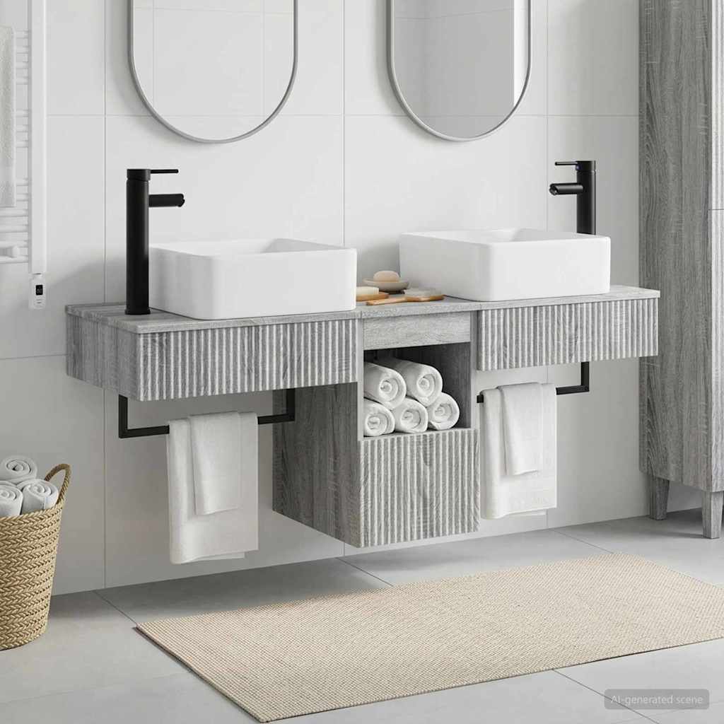 vidaXL Bathroom Cabinet Set 3 pcs Grey Sonoma 53 x 35 x 39 cm