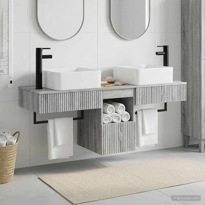 vidaXL Bathroom Cabinet Set 3 pcs Grey Sonoma 53 x 35 x 39 cm