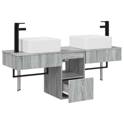 vidaXL Bathroom Cabinet Set 3 pcs Grey Sonoma 53 x 35 x 39 cm