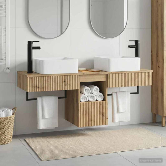 vidaXL Bathroom Cabinet Set 3 pcs Artisan Oak 136 x 35 x 80 cm