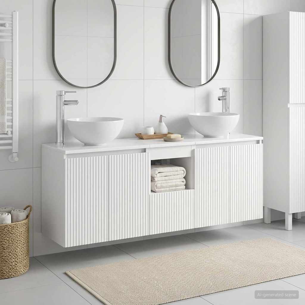 vidaXL Bathroom Cabinet Set 3 pcs White 49.5 x 35 x 63 cm