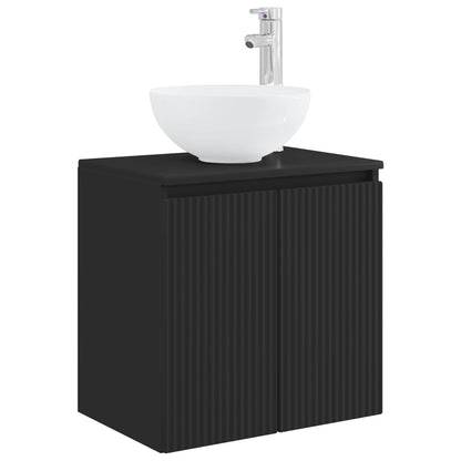 vidaXL Bathroom Cabinet Set 3 pcs Black 49.5 x 35 x 63 cm