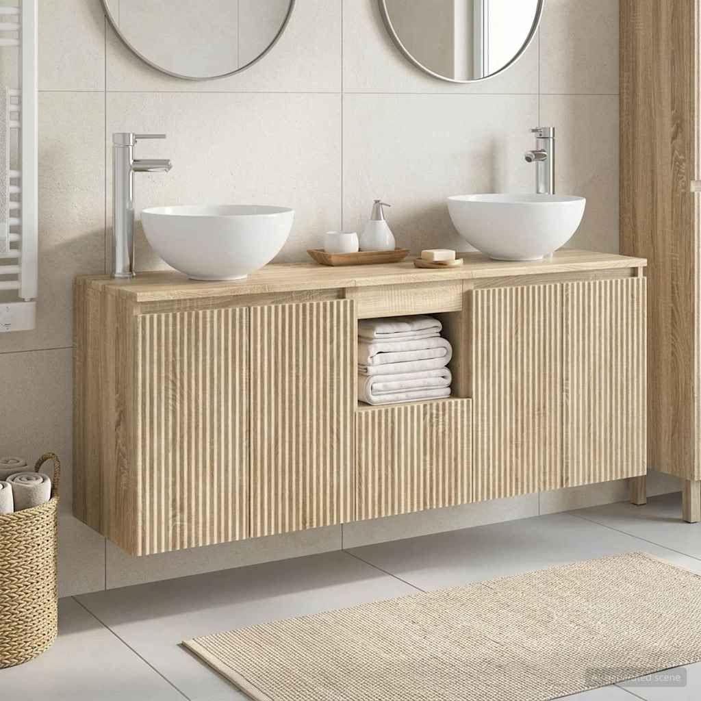 vidaXL Bathroom Cabinet Set 3 pcs Sonoma Oak 49.5 x 35 x 63 cm