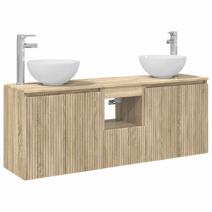 vidaXL Bathroom Cabinet Set 3 pcs Sonoma Oak 49.5 x 35 x 63 cm