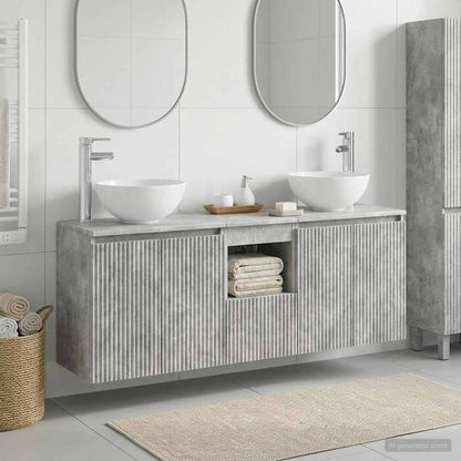 vidaXL Bathroom Cabinet Set 3 pcs Concrete Grey 49.5 x 35 x 63 cm