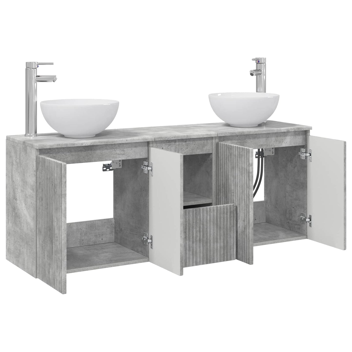 vidaXL Bathroom Cabinet Set 3 pcs Concrete Grey 49.5 x 35 x 63 cm